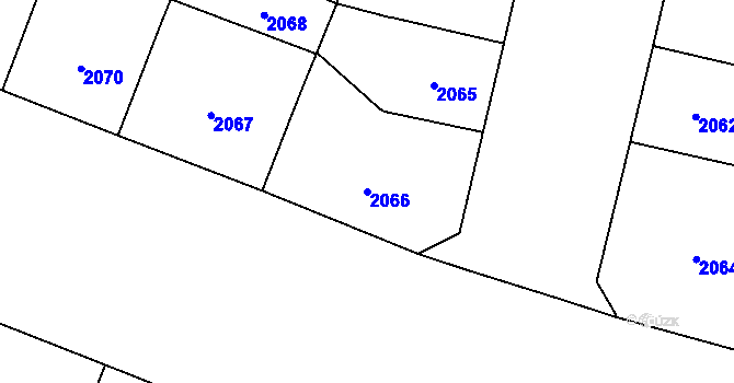 Parcela st. 2066 v KÚ Vinohrady, Katastrální mapa
