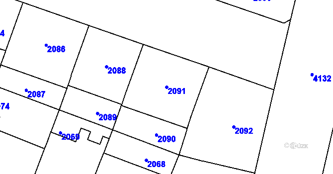 Parcela st. 2091 v KÚ Vinohrady, Katastrální mapa