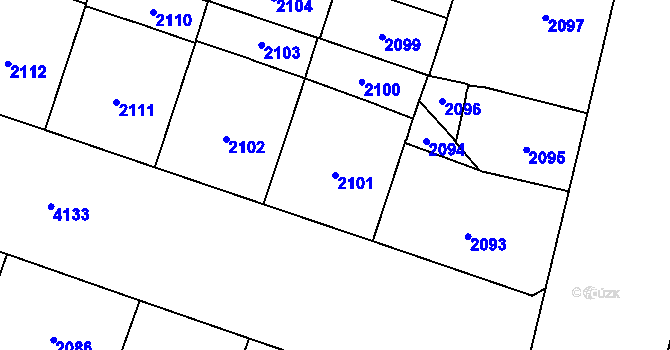 Parcela st. 2101 v KÚ Vinohrady, Katastrální mapa