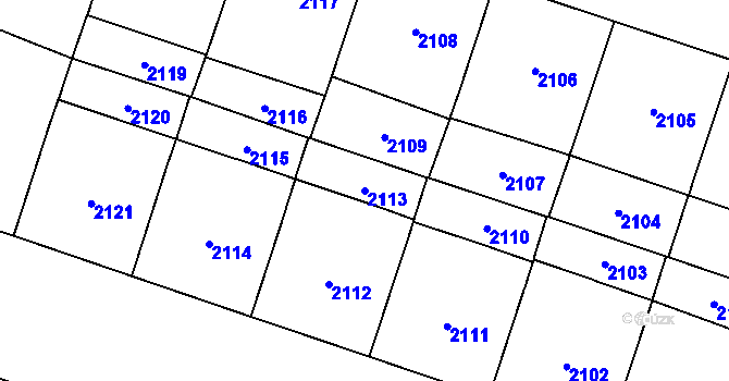 Parcela st. 2113 v KÚ Vinohrady, Katastrální mapa