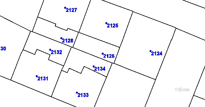 Parcela st. 2126 v KÚ Vinohrady, Katastrální mapa