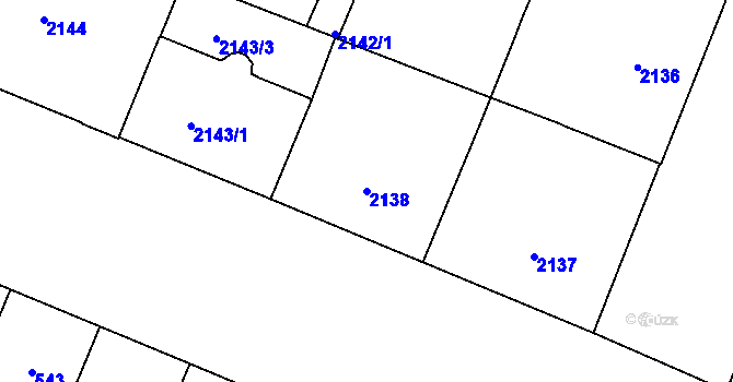 Parcela st. 2138 v KÚ Vinohrady, Katastrální mapa
