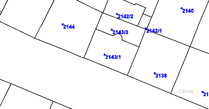 Parcela st. 2143/1 v KÚ Vinohrady, Katastrální mapa