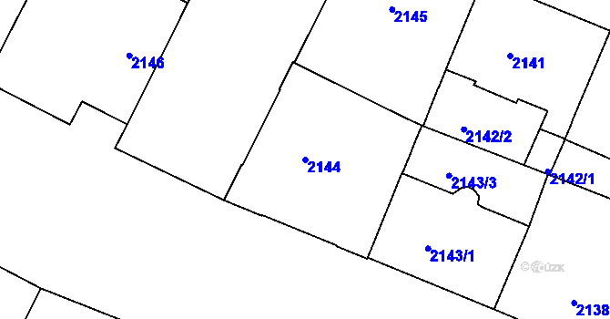 Parcela st. 2144 v KÚ Vinohrady, Katastrální mapa
