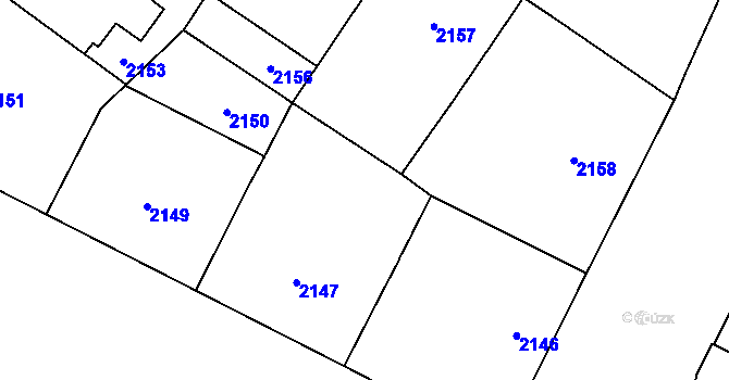 Parcela st. 2148 v KÚ Vinohrady, Katastrální mapa