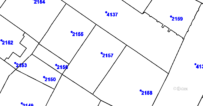 Parcela st. 2157 v KÚ Vinohrady, Katastrální mapa
