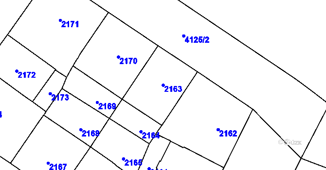 Parcela st. 2163 v KÚ Vinohrady, Katastrální mapa