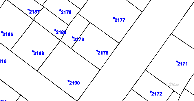 Parcela st. 2175 v KÚ Vinohrady, Katastrální mapa