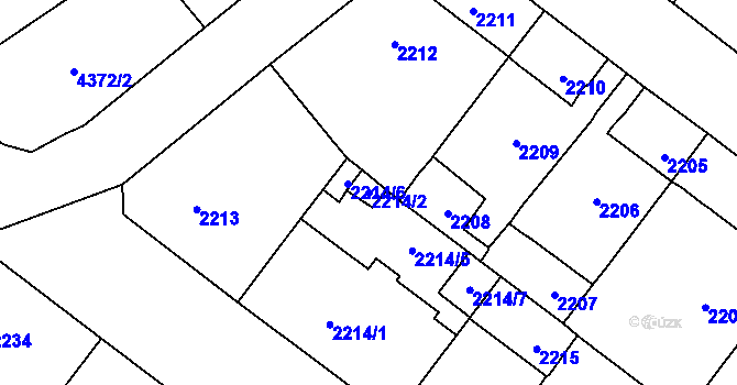 Parcela st. 2214/2 v KÚ Vinohrady, Katastrální mapa
