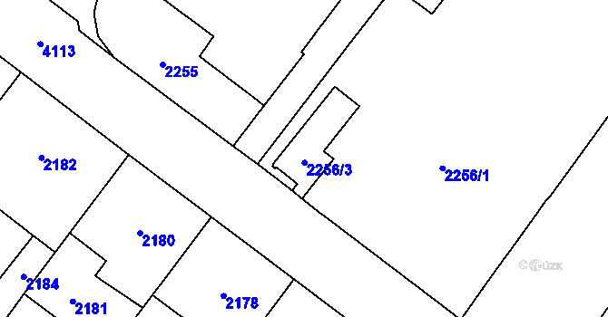 Parcela st. 2256/3 v KÚ Vinohrady, Katastrální mapa
