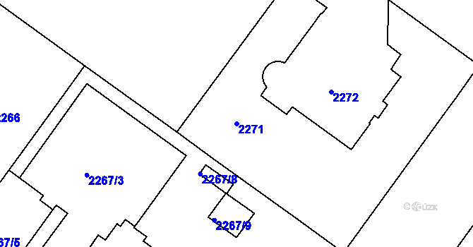 Parcela st. 2271 v KÚ Vinohrady, Katastrální mapa