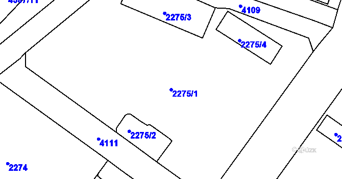 Parcela st. 2275/1 v KÚ Vinohrady, Katastrální mapa