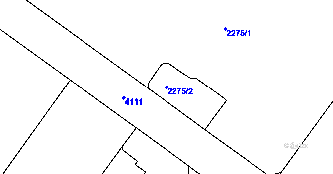 Parcela st. 2275/2 v KÚ Vinohrady, Katastrální mapa