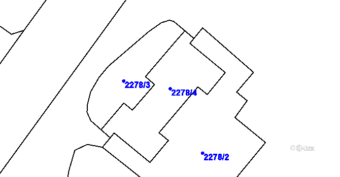Parcela st. 2278/4 v KÚ Vinohrady, Katastrální mapa