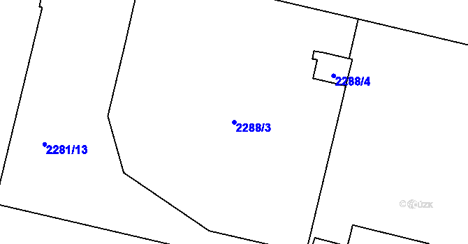 Parcela st. 2288/3 v KÚ Vinohrady, Katastrální mapa