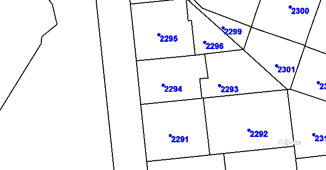 Parcela st. 2294 v KÚ Vinohrady, Katastrální mapa