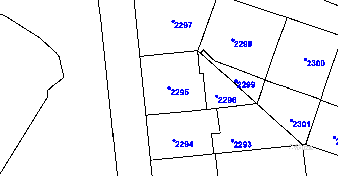 Parcela st. 2295 v KÚ Vinohrady, Katastrální mapa