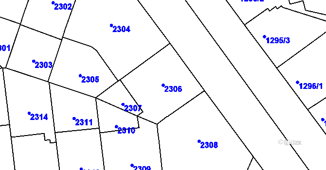 Parcela st. 2306 v KÚ Vinohrady, Katastrální mapa