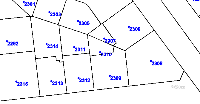 Parcela st. 2310 v KÚ Vinohrady, Katastrální mapa