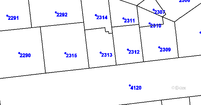 Parcela st. 2313 v KÚ Vinohrady, Katastrální mapa
