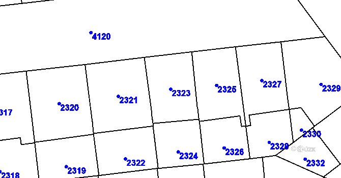 Parcela st. 2323 v KÚ Vinohrady, Katastrální mapa