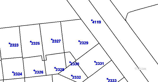 Parcela st. 2329 v KÚ Vinohrady, Katastrální mapa