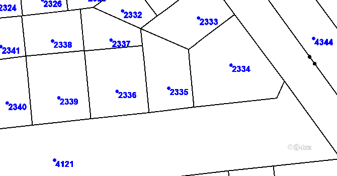 Parcela st. 2335 v KÚ Vinohrady, Katastrální mapa