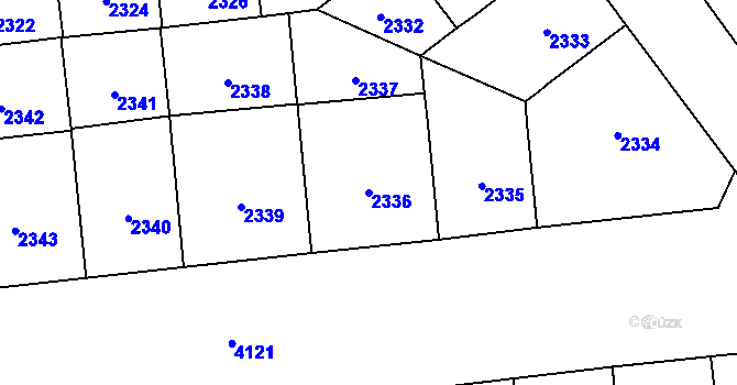 Parcela st. 2336 v KÚ Vinohrady, Katastrální mapa