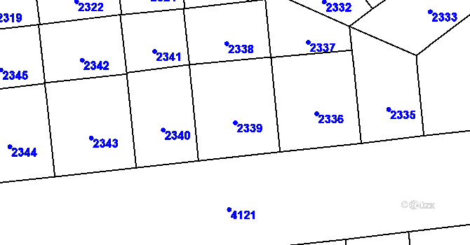 Parcela st. 2339 v KÚ Vinohrady, Katastrální mapa