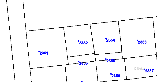 Parcela st. 2352 v KÚ Vinohrady, Katastrální mapa