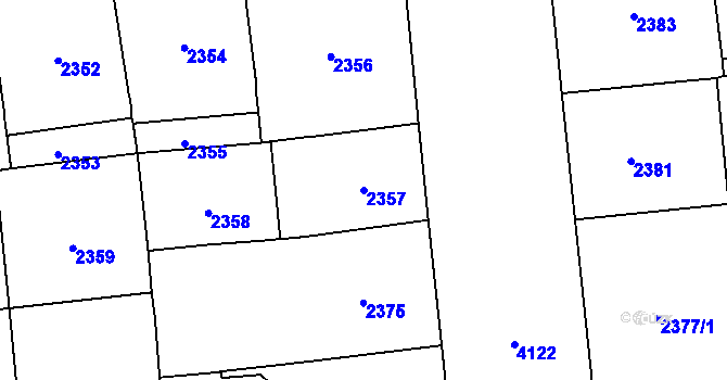 Parcela st. 2357 v KÚ Vinohrady, Katastrální mapa