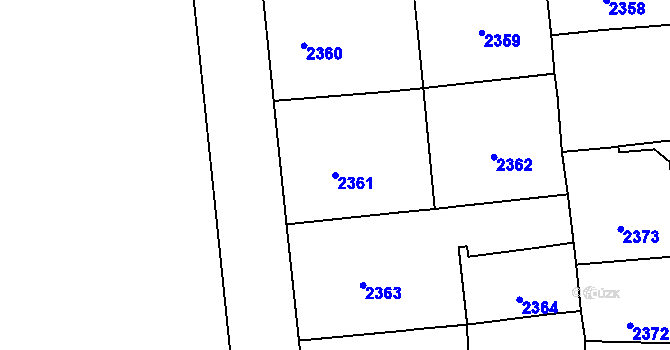 Parcela st. 2361 v KÚ Vinohrady, Katastrální mapa