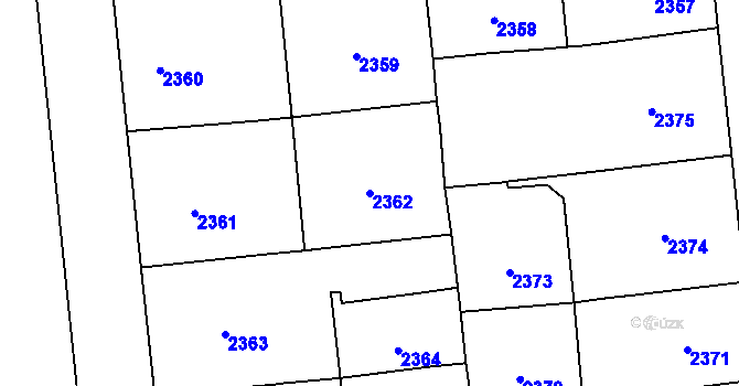 Parcela st. 2362 v KÚ Vinohrady, Katastrální mapa
