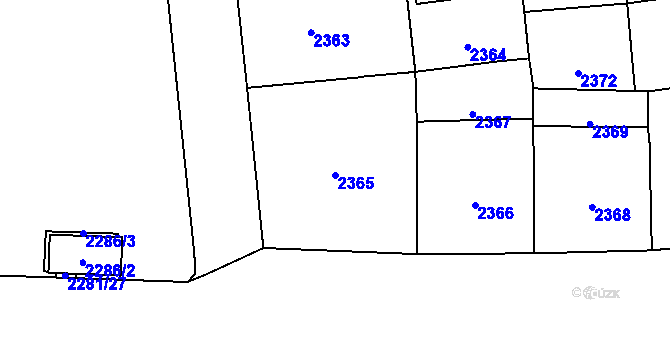 Parcela st. 2365 v KÚ Vinohrady, Katastrální mapa