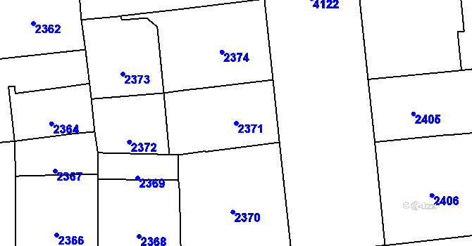 Parcela st. 2371 v KÚ Vinohrady, Katastrální mapa