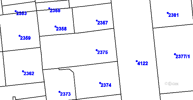 Parcela st. 2375 v KÚ Vinohrady, Katastrální mapa