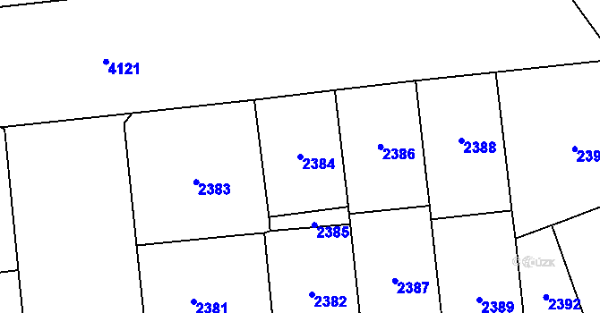 Parcela st. 2384 v KÚ Vinohrady, Katastrální mapa