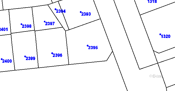 Parcela st. 2395 v KÚ Vinohrady, Katastrální mapa