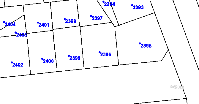 Parcela st. 2396 v KÚ Vinohrady, Katastrální mapa