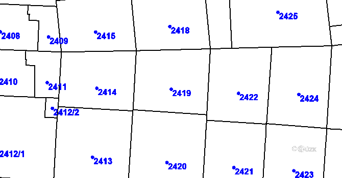 Parcela st. 2419 v KÚ Vinohrady, Katastrální mapa