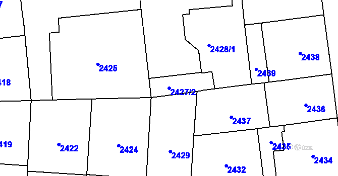 Parcela st. 2427/2 v KÚ Vinohrady, Katastrální mapa