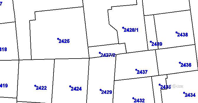 Parcela st. 2427/3 v KÚ Vinohrady, Katastrální mapa