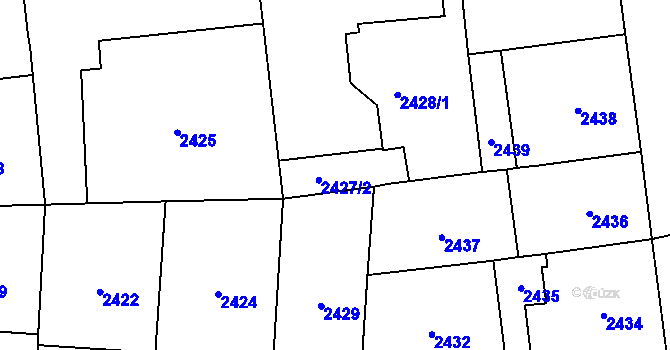 Parcela st. 2427/4 v KÚ Vinohrady, Katastrální mapa