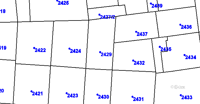 Parcela st. 2429 v KÚ Vinohrady, Katastrální mapa