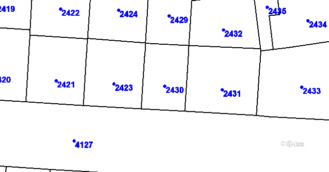 Parcela st. 2430 v KÚ Vinohrady, Katastrální mapa