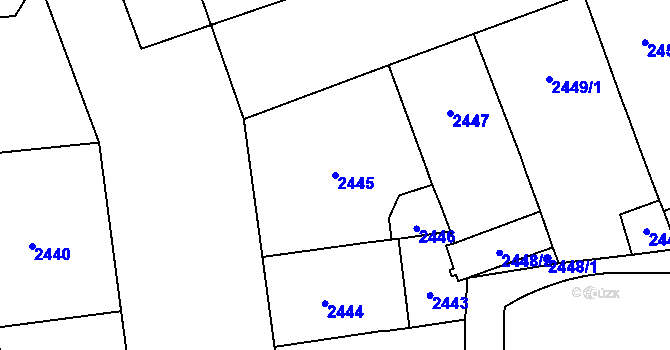 Parcela st. 2445 v KÚ Vinohrady, Katastrální mapa
