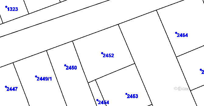 Parcela st. 2452 v KÚ Vinohrady, Katastrální mapa