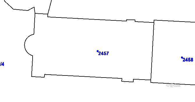 Parcela st. 2457 v KÚ Vinohrady, Katastrální mapa