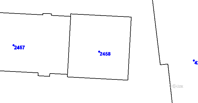 Parcela st. 2458 v KÚ Vinohrady, Katastrální mapa