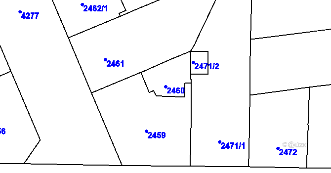 Parcela st. 2460 v KÚ Vinohrady, Katastrální mapa